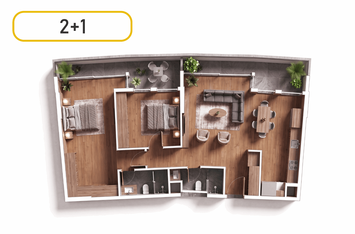Silva Mare 2+1 110 m² daire planı