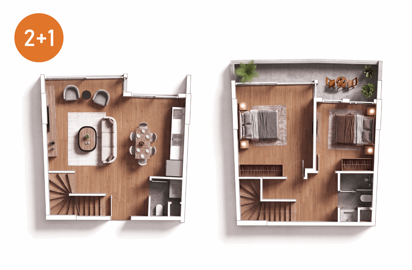 Silva Mare 2+1 92 m² daire planı