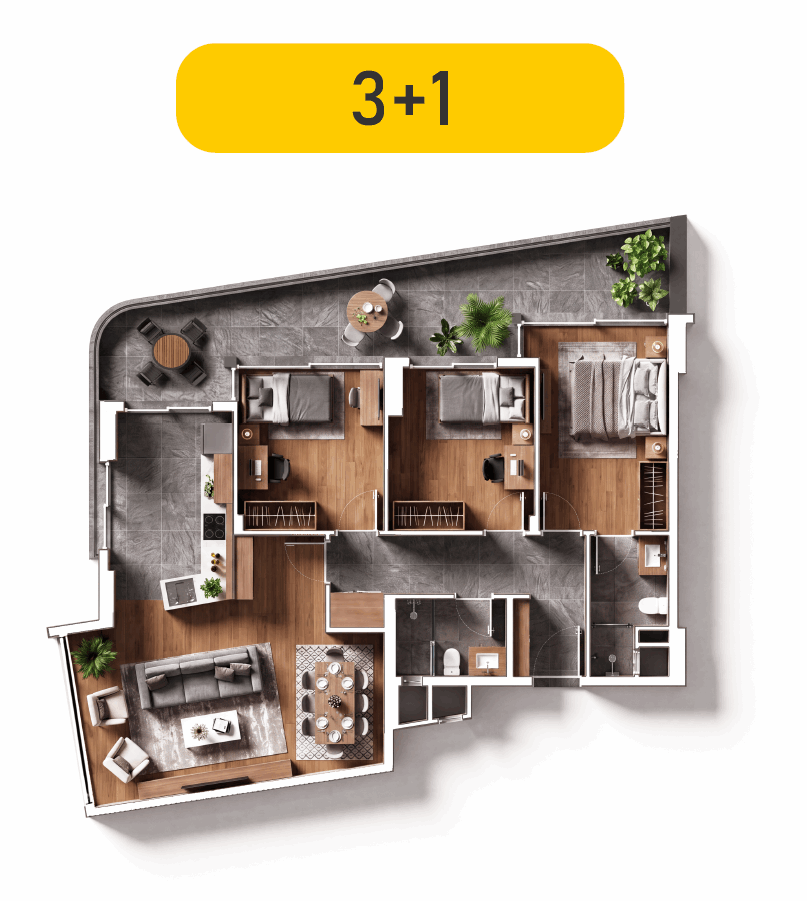Silva Mare 3+1 116 m² daire planı