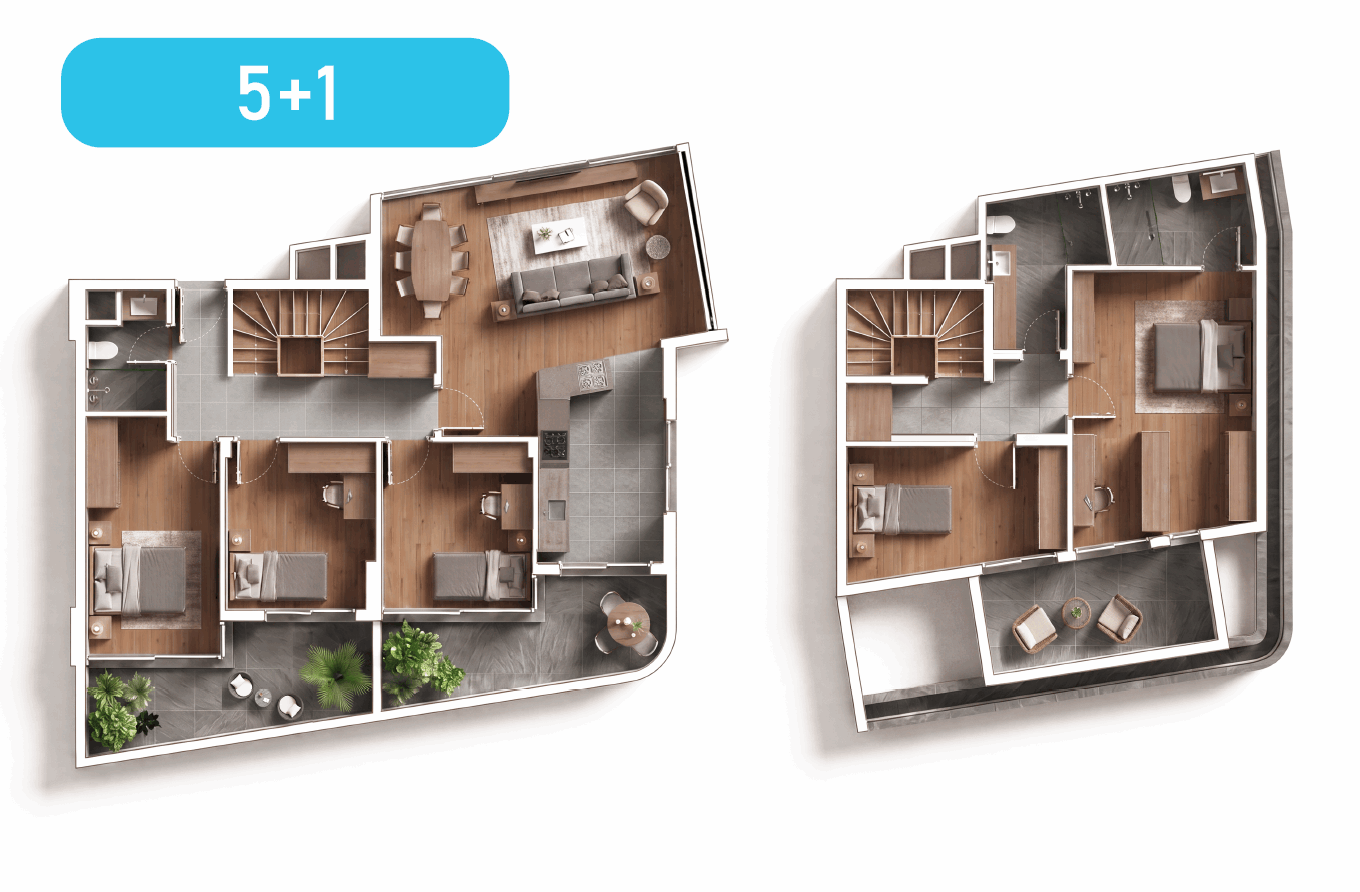 Silva Mare 5+1 178 m² daire planı