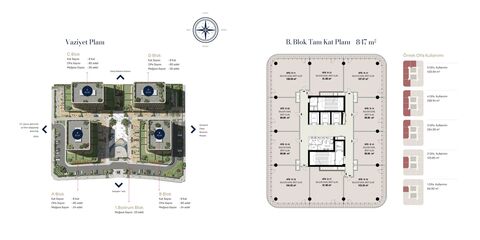 Vantage Office – Vaziyet planı ve tam kat ofis planı | Konutkent Gayrimenkul